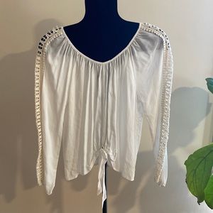 American Rag Lace Sleeve Top